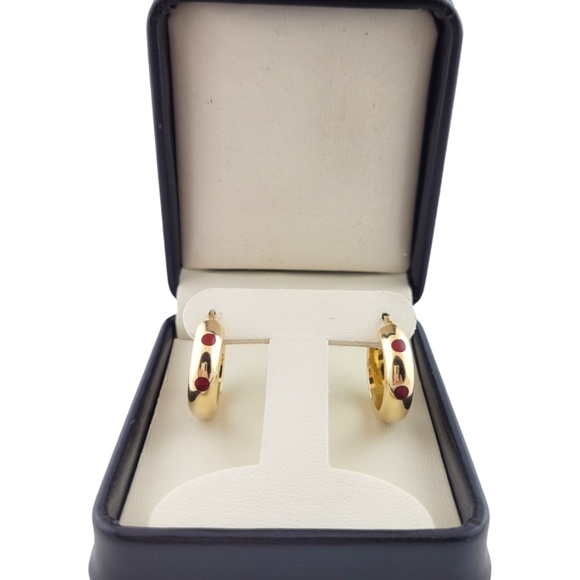 14K Yellow Gold Hoop Earrings #15869 - Picture 9 of 9